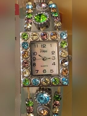 Working Vivani Multicolor Crystal Accent Quartz Watch